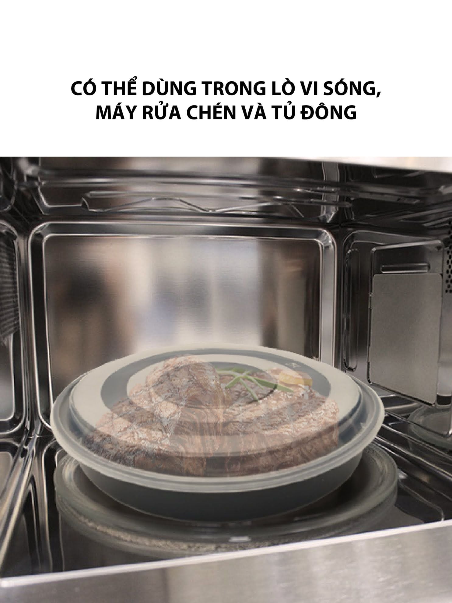 Hộp đựng thực phẩm Kokusai tròn cao 1500ml, dùng được cho lò vi sóng – HDK001441 - Hàng chính hãng