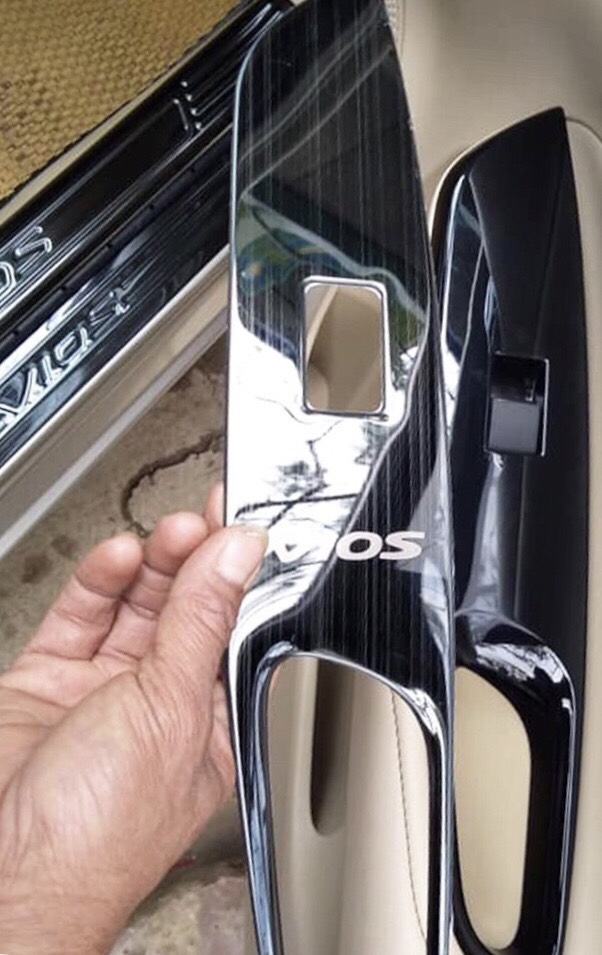 Bộ ốp trang trí nội thất TOYOTA VIOS 2021 van titan cao cấp, bộ 5 chi tiết