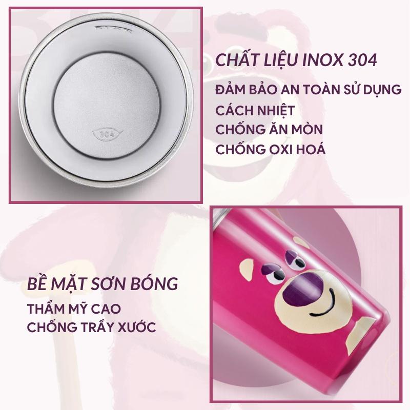 Ly Giữ Nhiệt Gấu Dâu Lotso Xinh Xắn, Bình Nước Giữ Nhiệt Hình Gấu Và Dâu Tây Hoạt Hình Dễ Thương