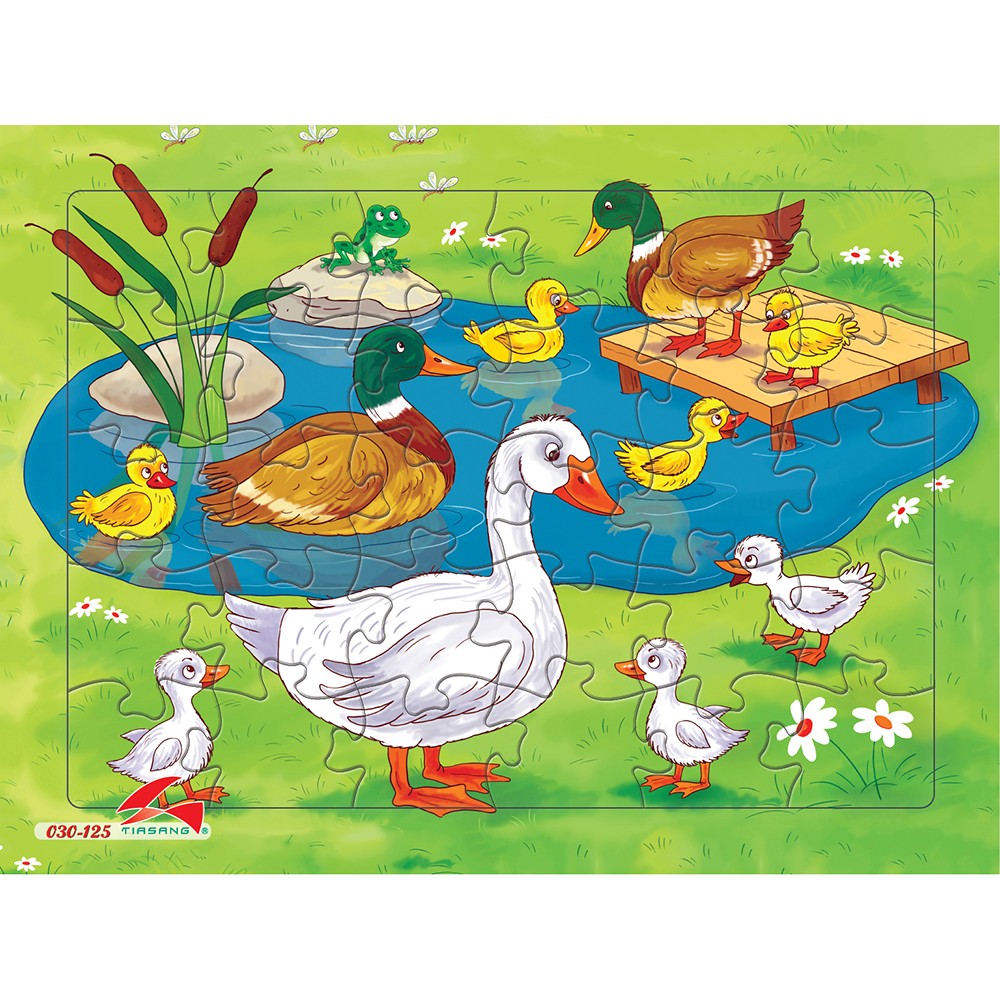 Bộ 2 tranh xếp hình 30 mảnh ghép, đồ chơi trí tuệ cho bé từ 3 tuổi. Sản xuất tại Việt Nam. Kích thước A4.