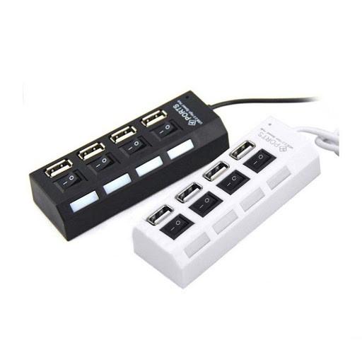 BỘ CHIA USB HUB MÀU ĐEN TRẮNG CHIA USB THÀNH 4 CỔNG CÓ CÔNG TẮC TIỆN DỤNG