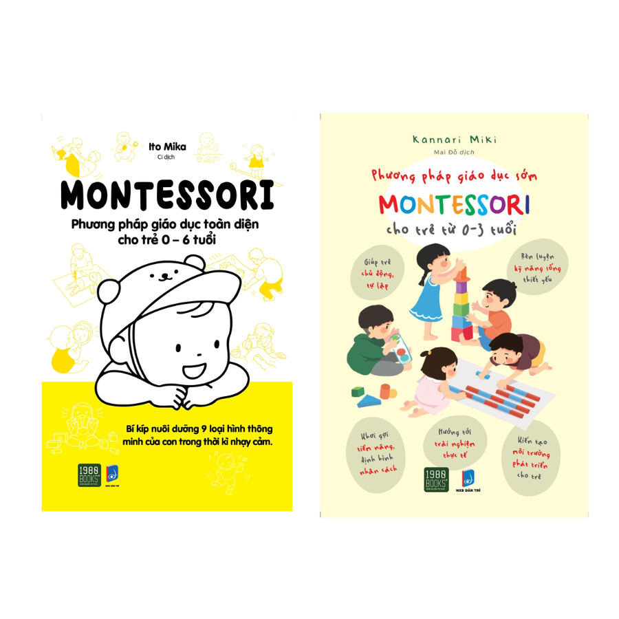 Combo 2 Cuốn: Montessori - Phương Pháp Giáo Dục Toàn Diện Cho Trẻ 0-6 Tuổi + Phương Pháp Giáo Dục Sớm Montessori Cho Trẻ Từ 0 - 3 Tuổi