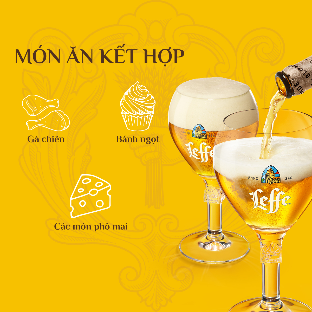 Thùng 24 Chai Bia Leffe Blonde (Leffe Vàng) - Bia Thầy Tu Nhập Khẩu Bỉ (330ml/ chai)