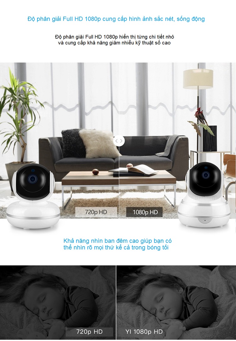 Camera thông minh kết nối wifi xoay 360 độ phát hiện chuyển động cao cấp F3 -