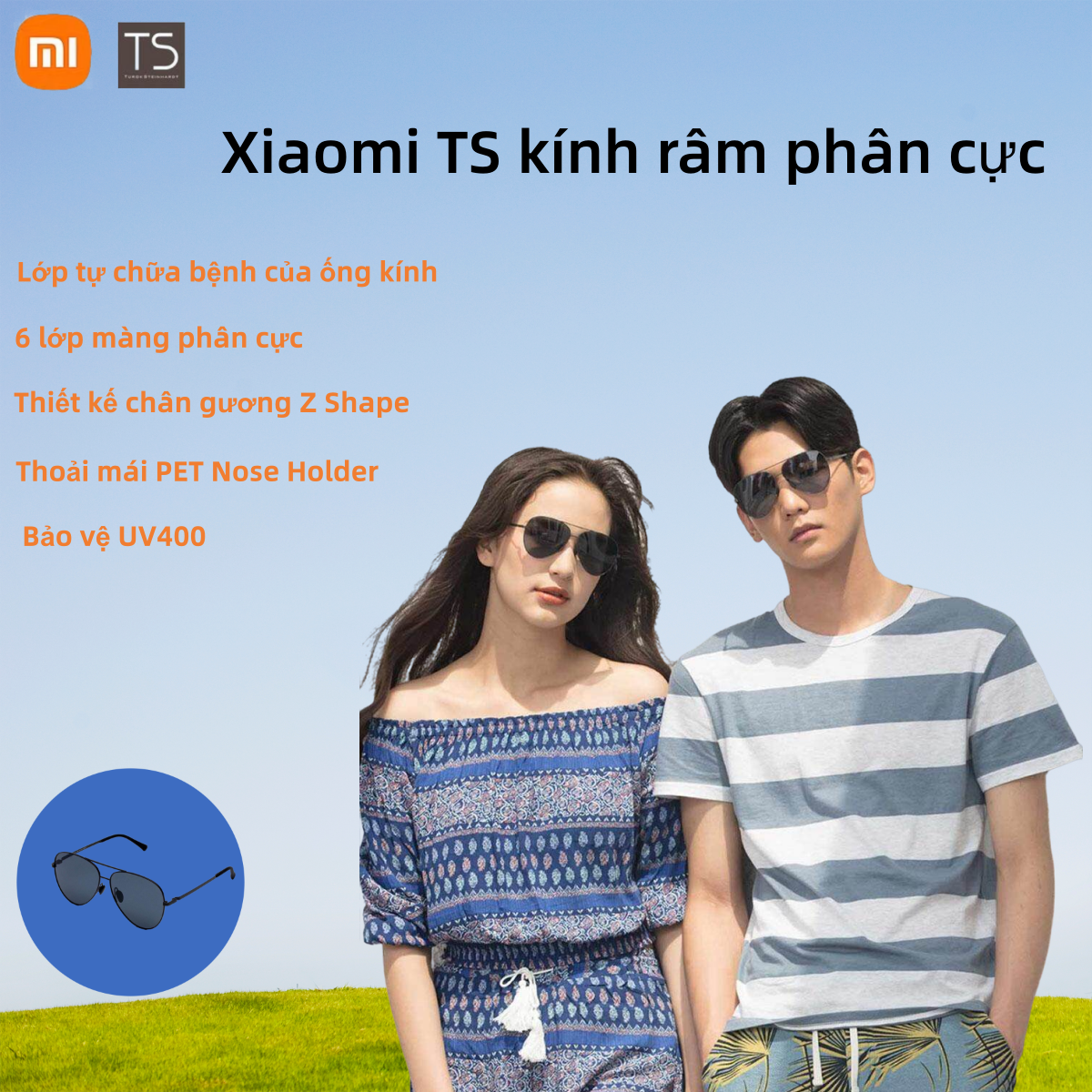 Xiaomi TS Kính Mát Phân Cực Thí Điểm UV400 Bảo Vệ Kính Người Đàn Ông Phụ Nữ Lái Xe Kính Mắt Cho Du Lịch Ngoài Trời
