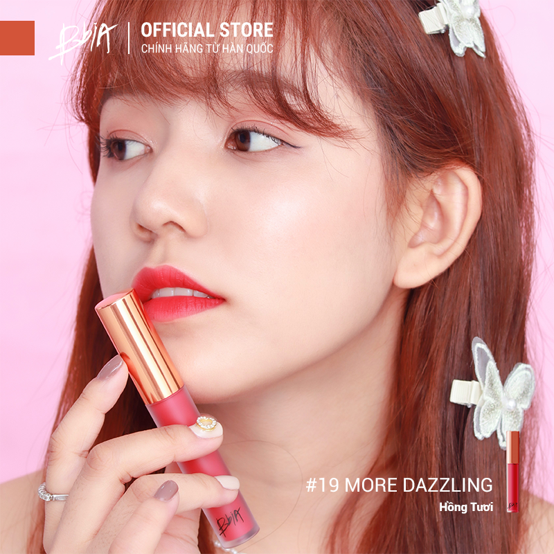 Son kem lì Bbia Last Velvet Lip Tint - 19 More Dazzling 5g (Màu đỏ ánh hồng cánh sen)