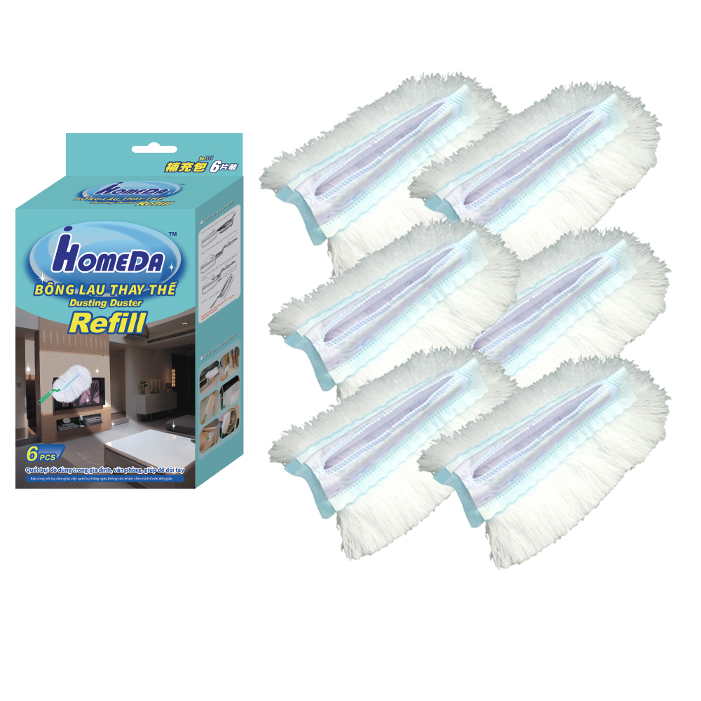 Bông lau thay thế cho chổi quét bụi iHomeda ( 1 hộp/ 6 bông lau) - iHomeDa Refill's iHomeda duster ( 1 box/ 6 refill )