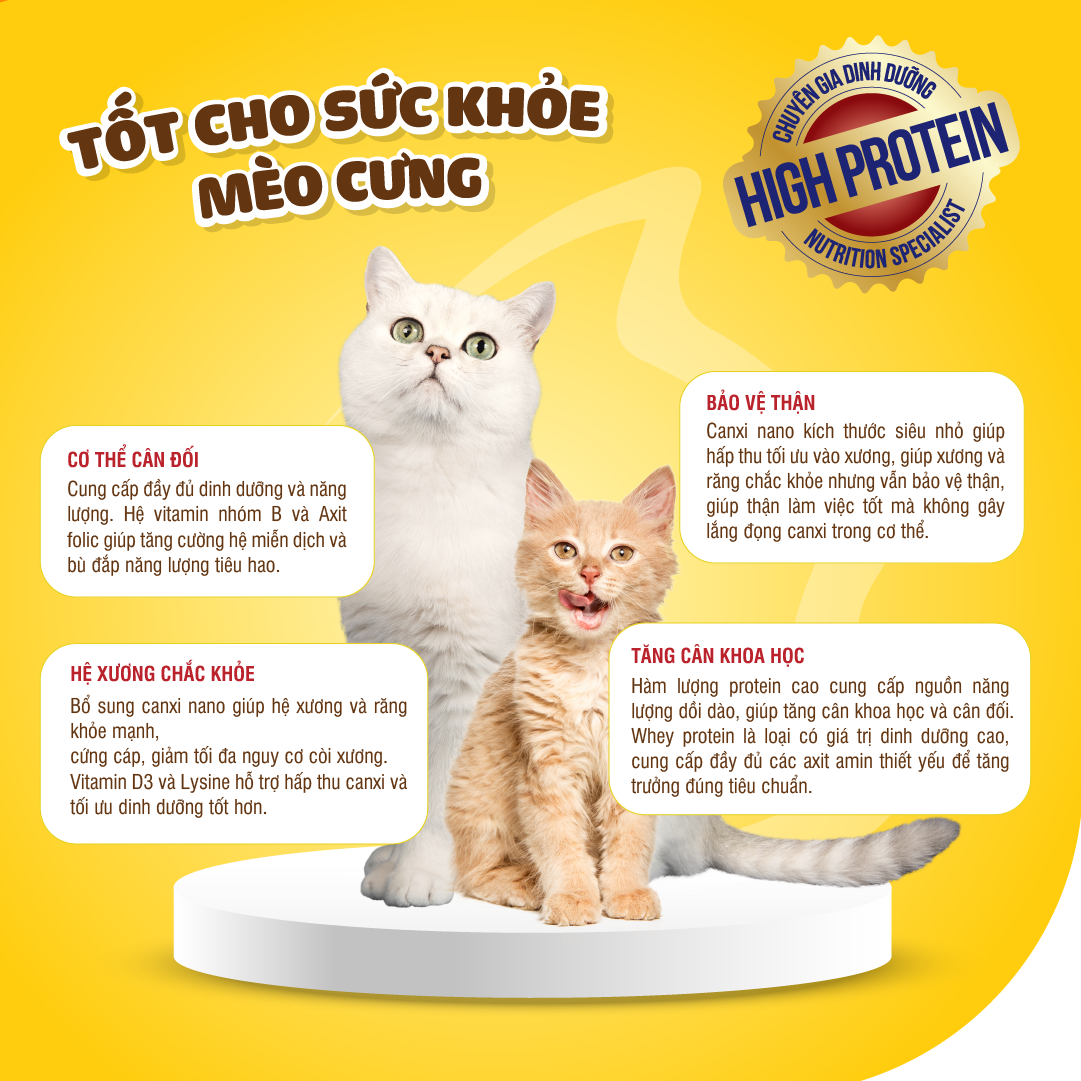 Dr.Kyan - Sữa bột PETSURE - Cao năng lượng cho mèo lon 400g