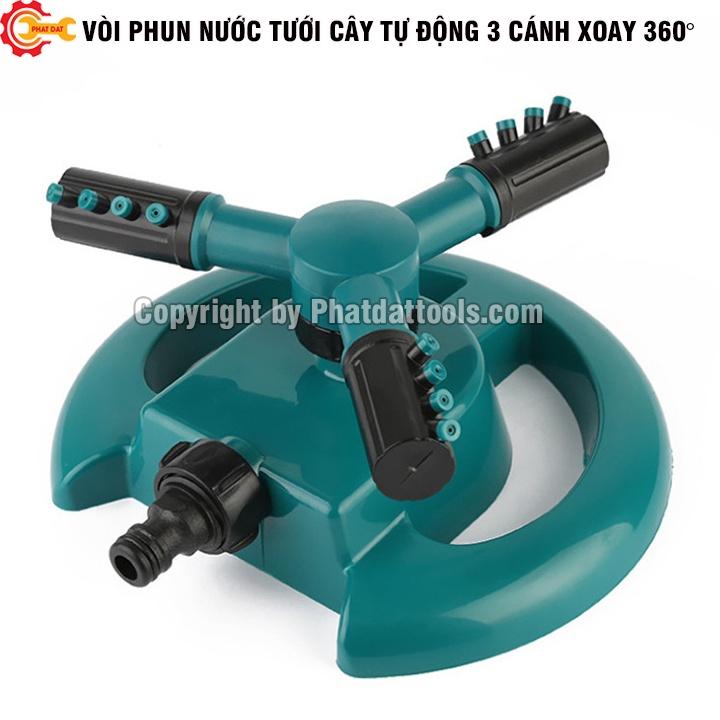 Vòi Phun Nước Tưới Cây Tự Động 3 Cánh (Đế Tròn)-Dụng Cụ Sân Vườn-Làm Mát Sân, Tưới Cây