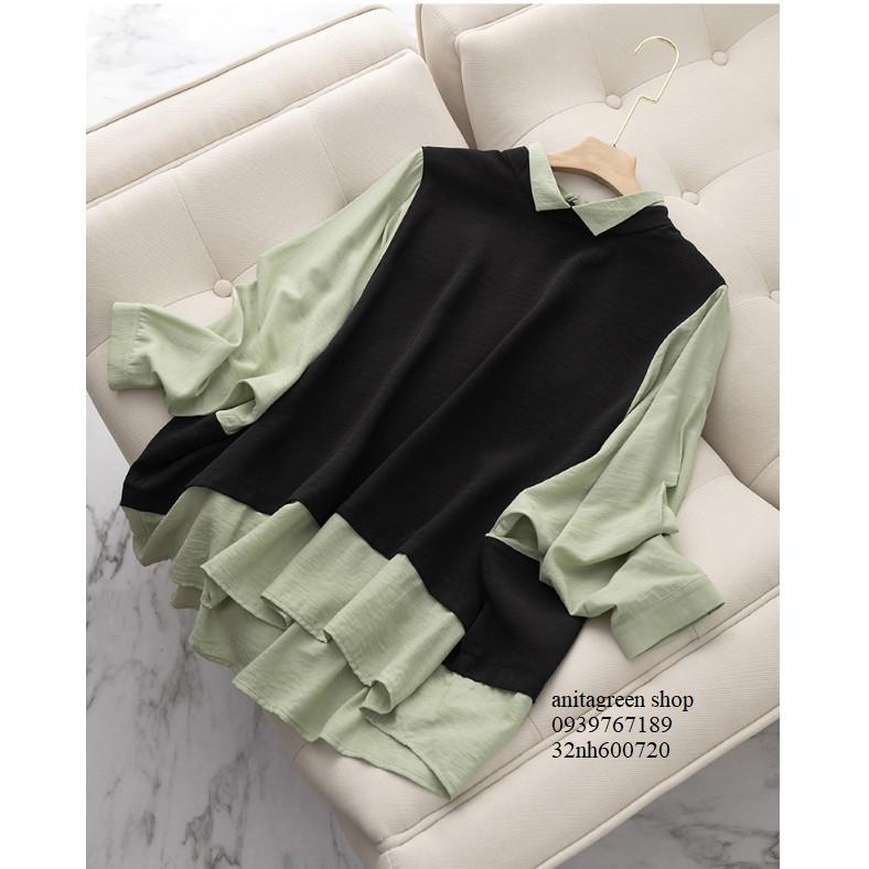 Nh600720-SƠ MI NỮ PHỐI MÀU CÁ TÍNH