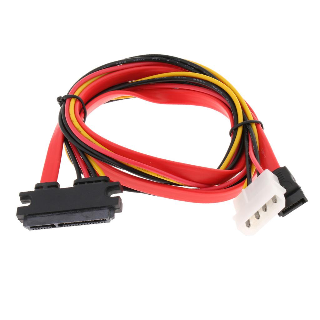 SATA Power Cable HDD Cable 0.7 M 7 + 15 Pin to L4P 4 Pin & 7 Pin