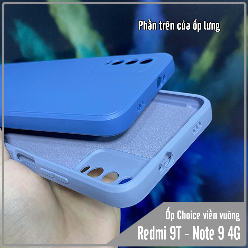Ốp lưng cho Xiaomi Redmi 9T Choice viền vuông dẻo lót nhung che camera
