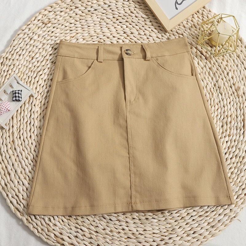 Chân váy chữ A ngắn trẻ trung, năng động, chất liệu kaki mềm có quần trong an toàn, đi học, đi làm, đi chơi - Suri House