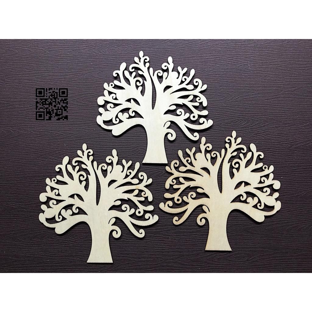 Hình gỗ cây sự sống trang trí thiệp, scrapbook