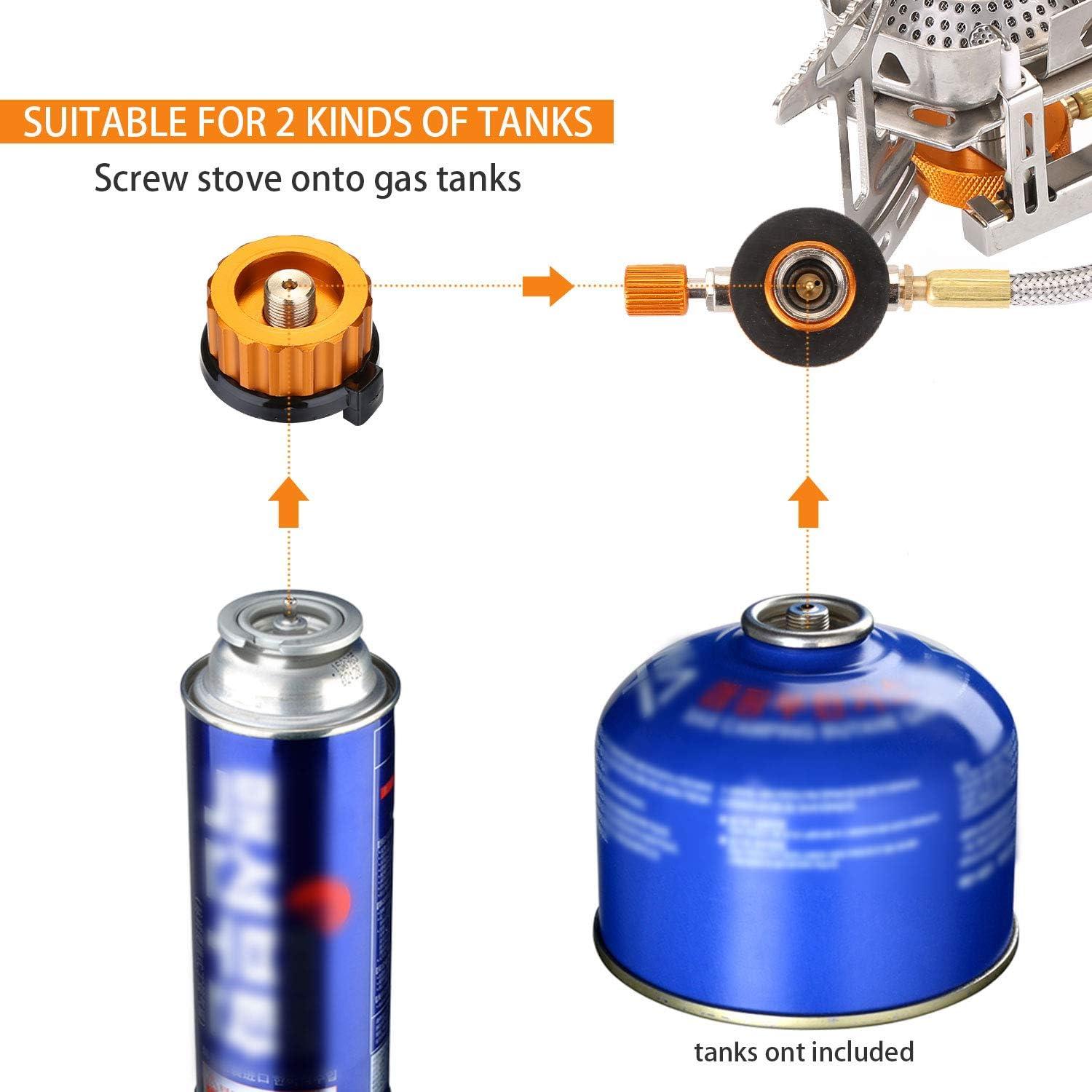 Bếp cắm trại bằng gas, Lò đốt cắm trại, Bếp ngoài trời có thể gập lại Bếp siêu nhẹ, Chống gió và có đánh lửa Piezo cho Cắm trại/Đi bộ đường dài/Lễ hội/Dã ngoại