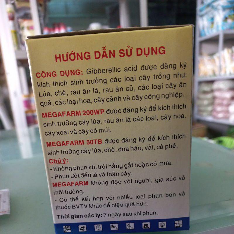Chế phẩm kích thích sinh trưởng cây trồng GA3 Mega Farm 50TB 5G