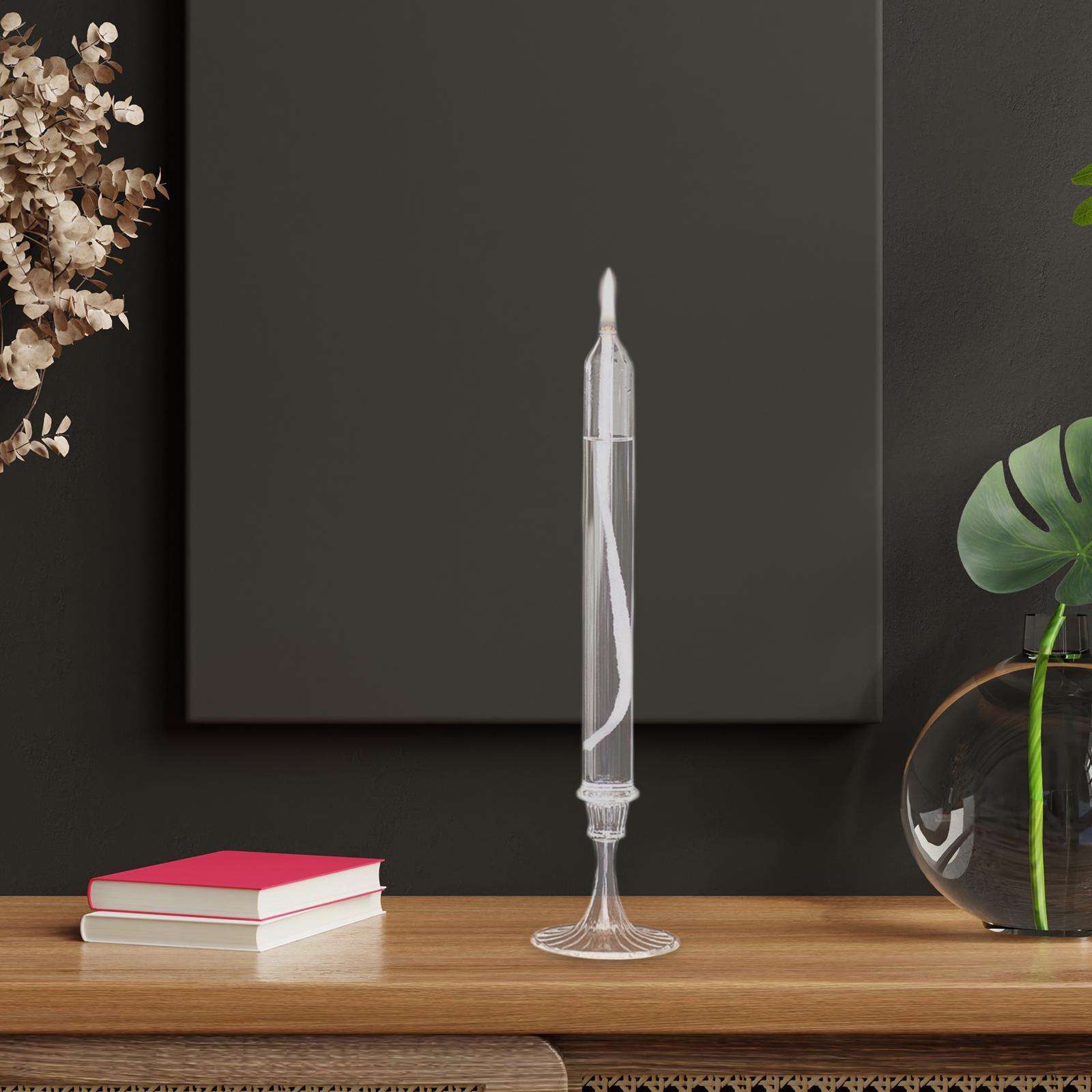 Portable Glass Oil Lamp Reusable Clear Light for Photo Props Collection