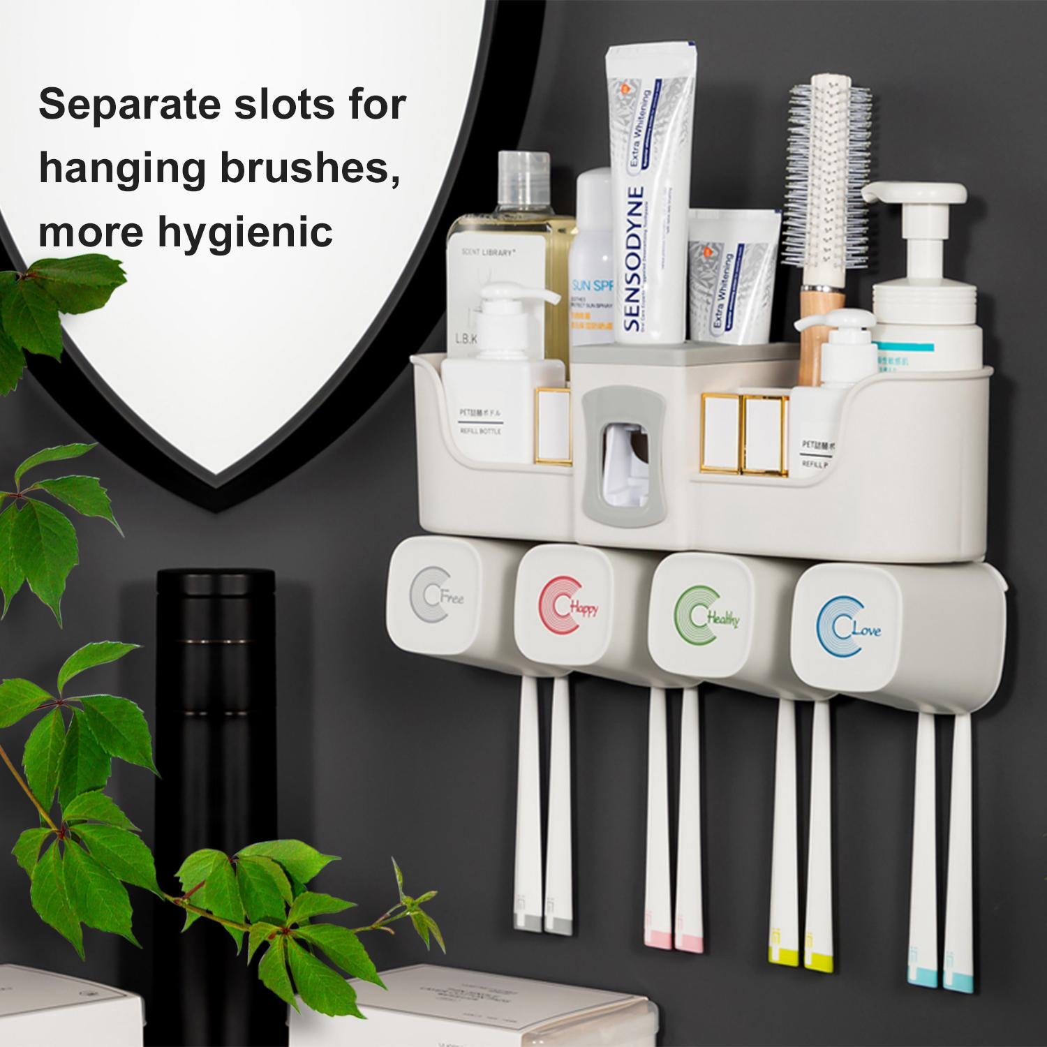 Máy phân phối kem đánh răng tự động có giá đỡ bàn chải