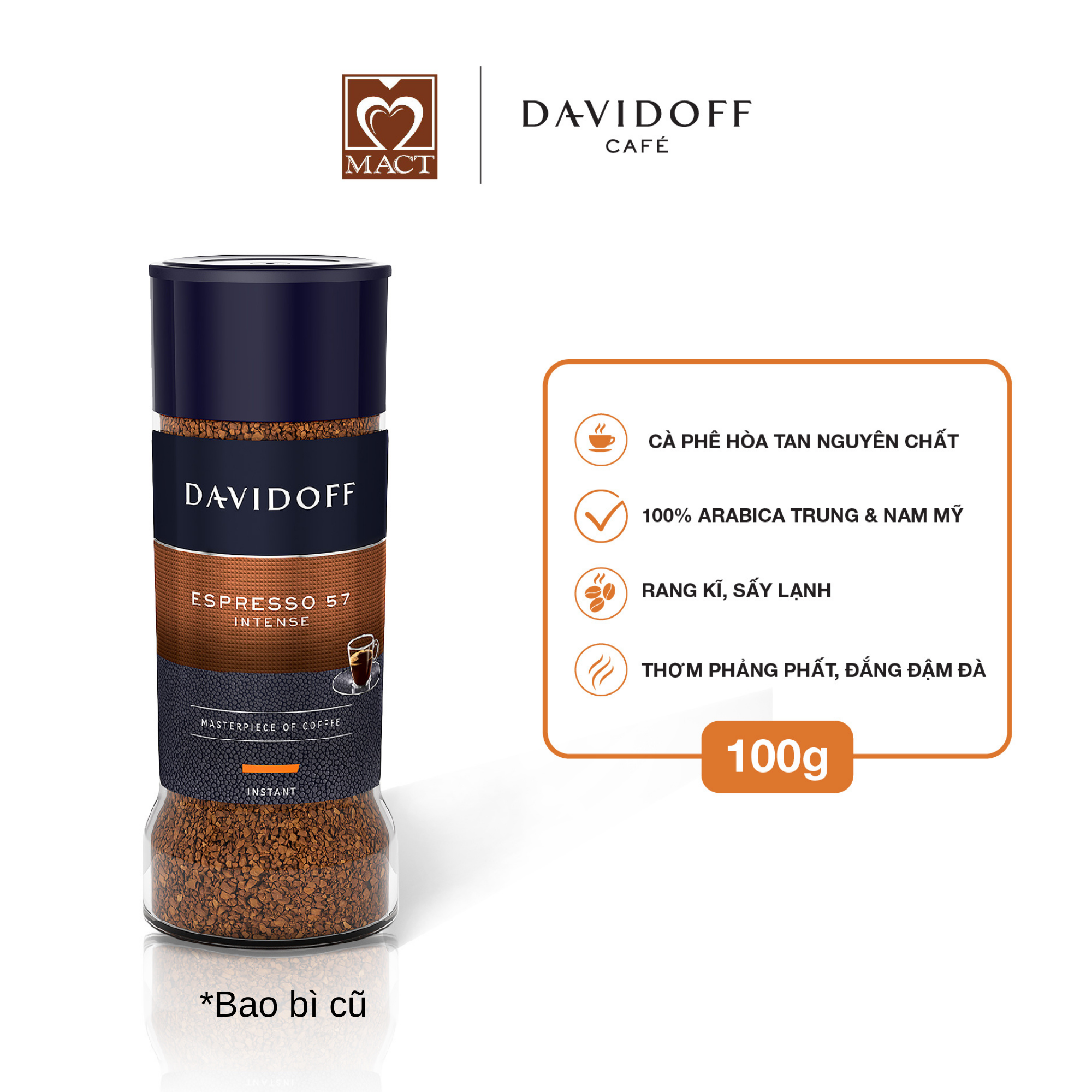 Cà Phê Hòa Tan Davidoff Café  Espresso 57 D100E (100g)