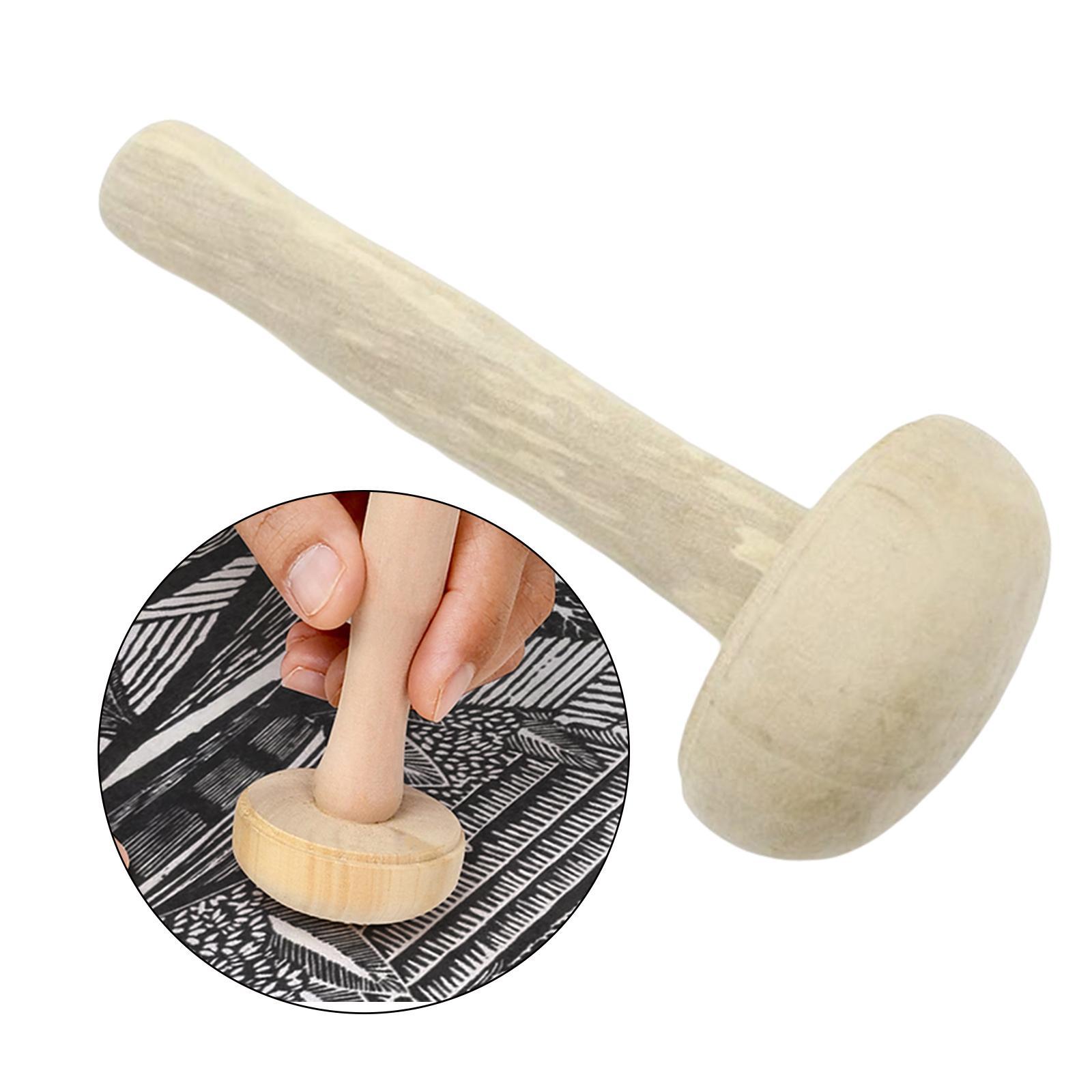 Wooden Mushroom Roller Printing Handcrafted DIY Stamp Making Painting Crafts