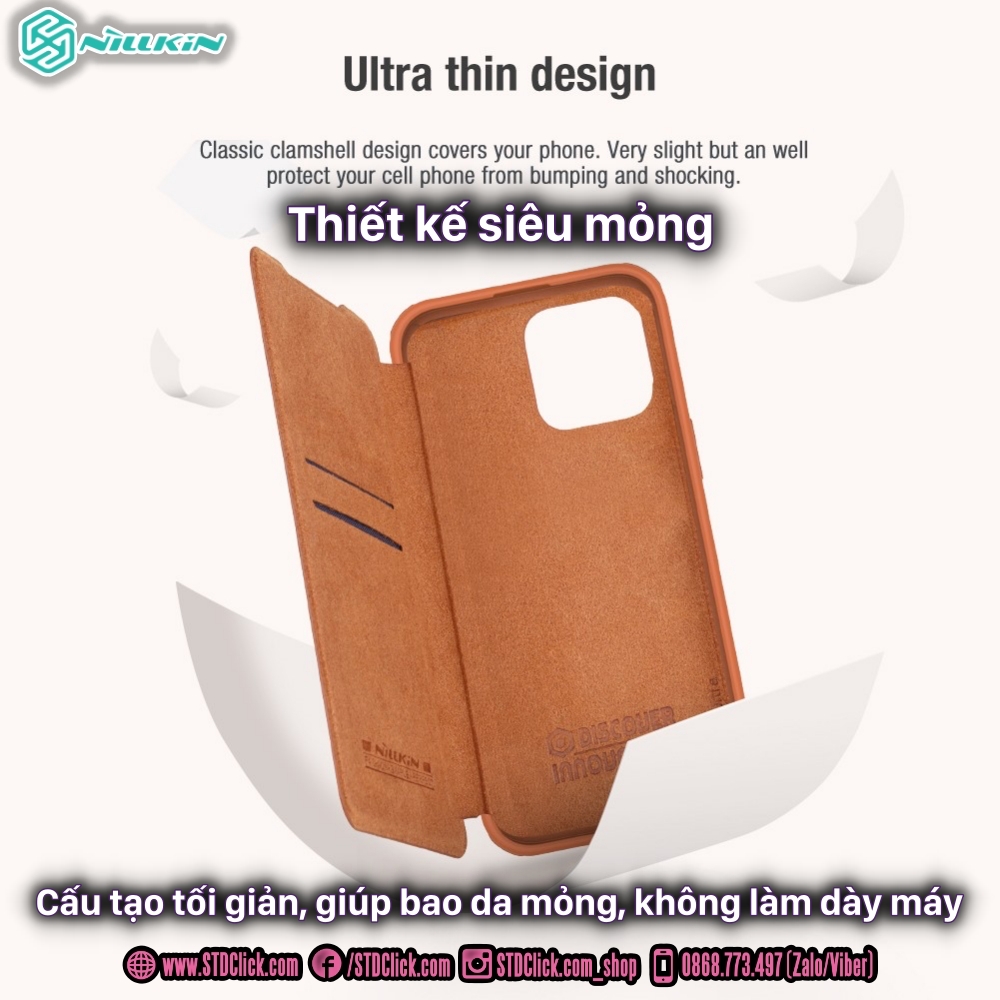 BAO DA DÀNH CHO ĐIỆN THOẠI IPHONE 14 PRO MAX NILLKIN QIN BẢO VỆ CAMERA