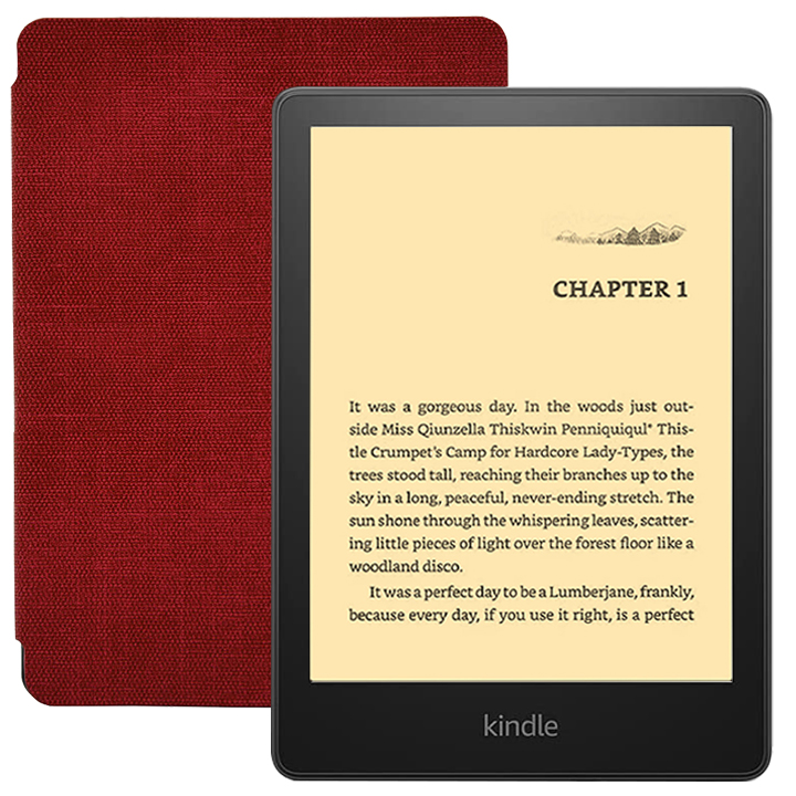 Combo máy đọc sách Kindle paperwhite 5 8GB Black (11th gen) tặng kèm bao da ( Cover ) - Hàng nhập khẩu