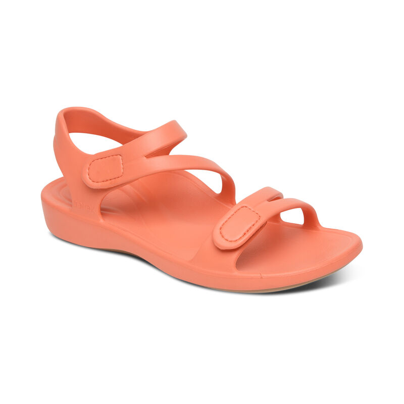 Sandal sức khoẻ nữ Aetrex Jillian Sport Coral - giày mềm nhẹ không thấm nước