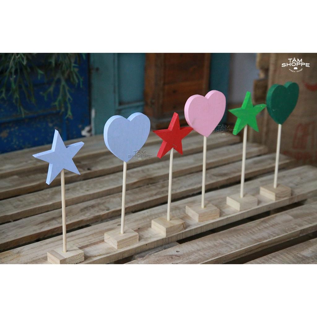 Cây trái tim để bàn bằng gỗ số 12