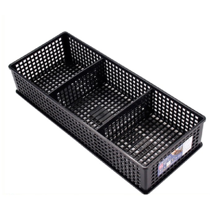 Khay đựng vật dụng chia ngăn dạng lưới màu đen dáng cao