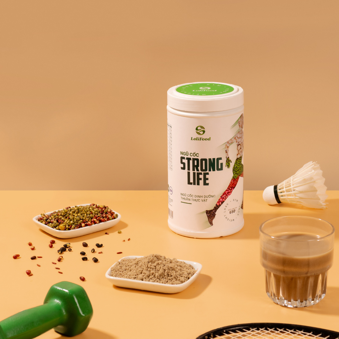 Ngũ cốc dinh dưỡng Strong Life hộp 650gr - Ngũ cốc thuần thực vật phù hợp với người chơi thể thao ăn chay