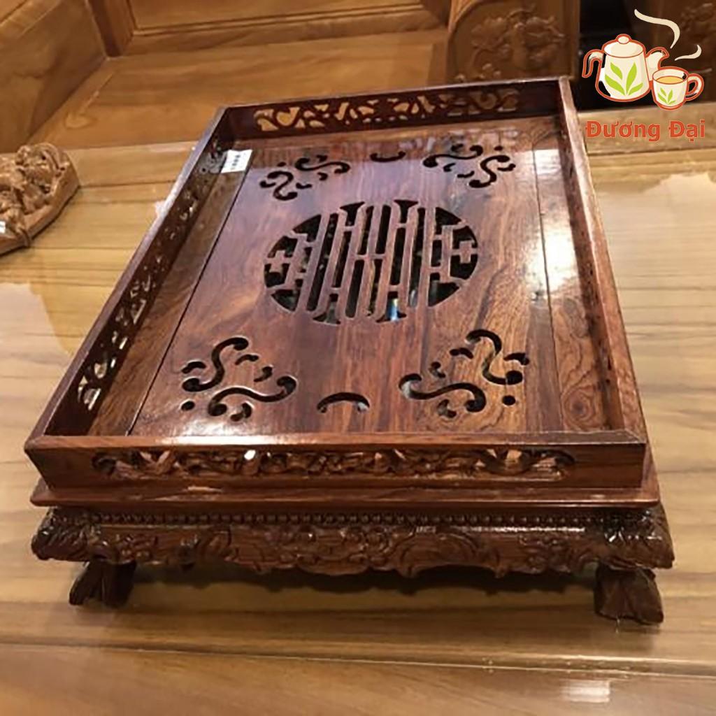Khay trà chân quỳ gỗ cẩm lai để bàn phòng khách