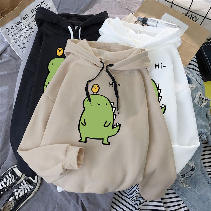 ÁO KHOÁC HOODIE UNISEX FORM RỘNG KHỦNG LONG HI CUTE DỄ THƯƠNG