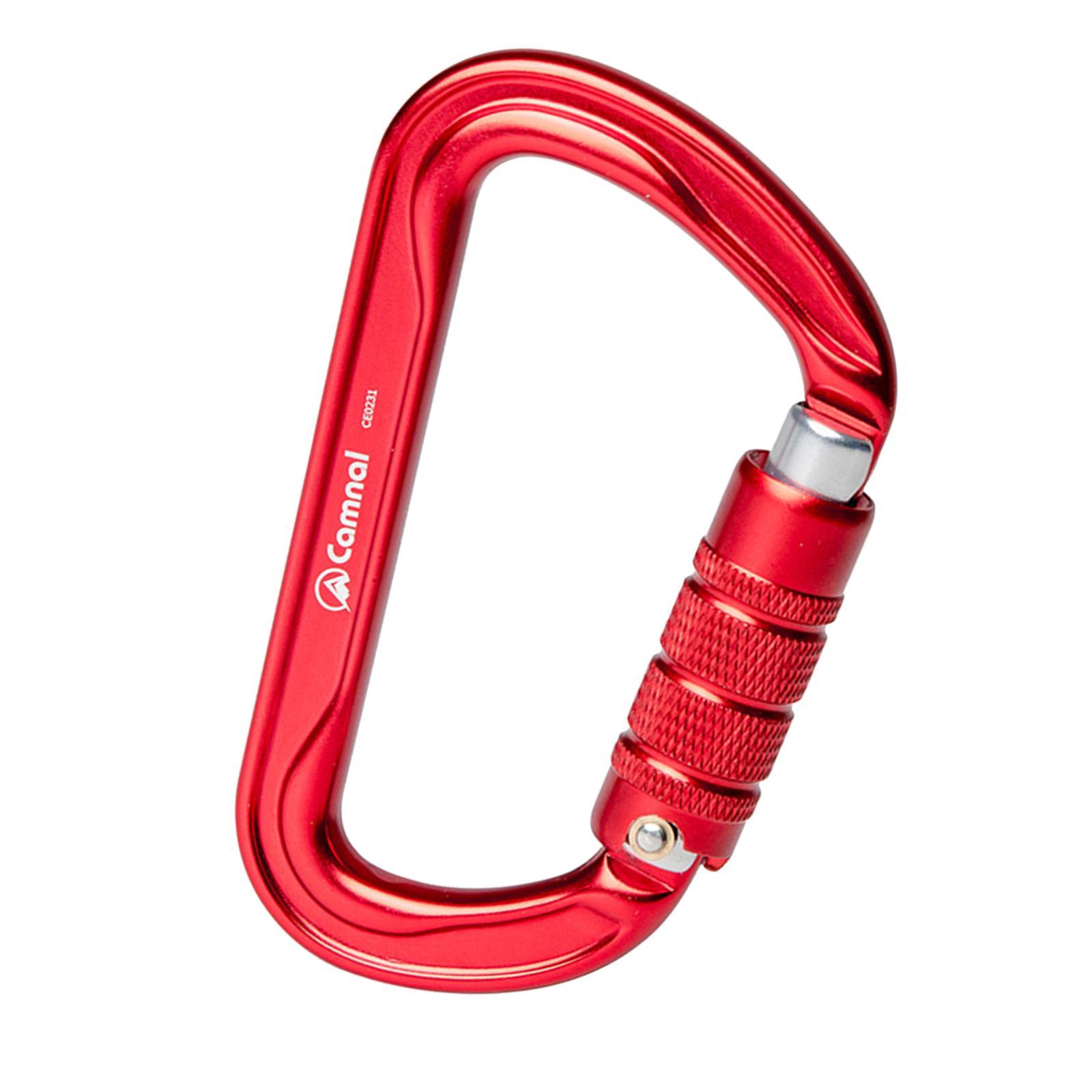 Professional Rock Climbing Carabiner Screw Lock Heavy Duty Carabiner Red