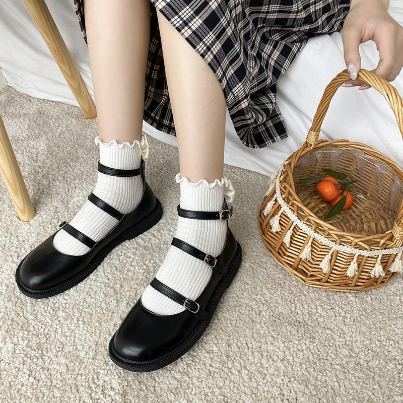 Giày Búp Bê Phong Cách Retro Xinh Xắn Cho Nữ