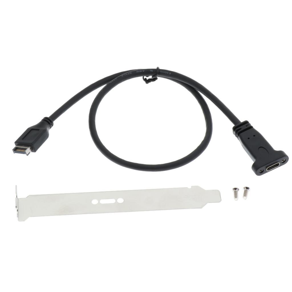 USB 3.1 Motherboard to USB-.1 Type C 2 Port External Bracket Panel