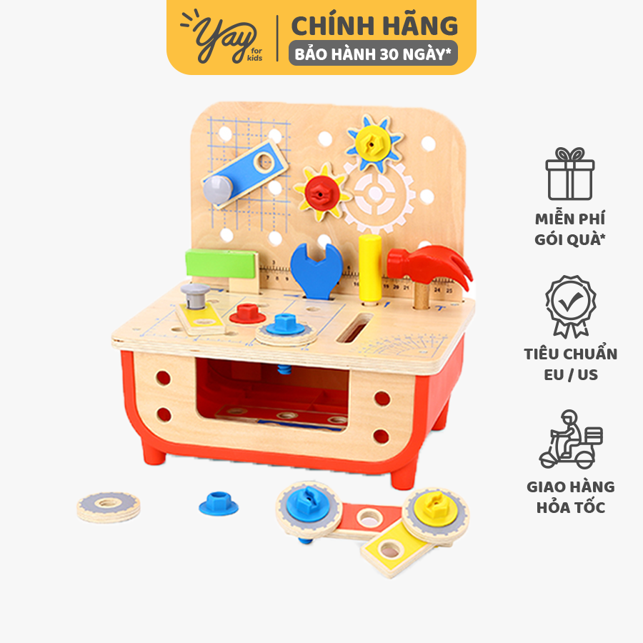 Mô Hình Gỗ Bàn Thợ Mộc Cho Bé  2+ - Tooky toy