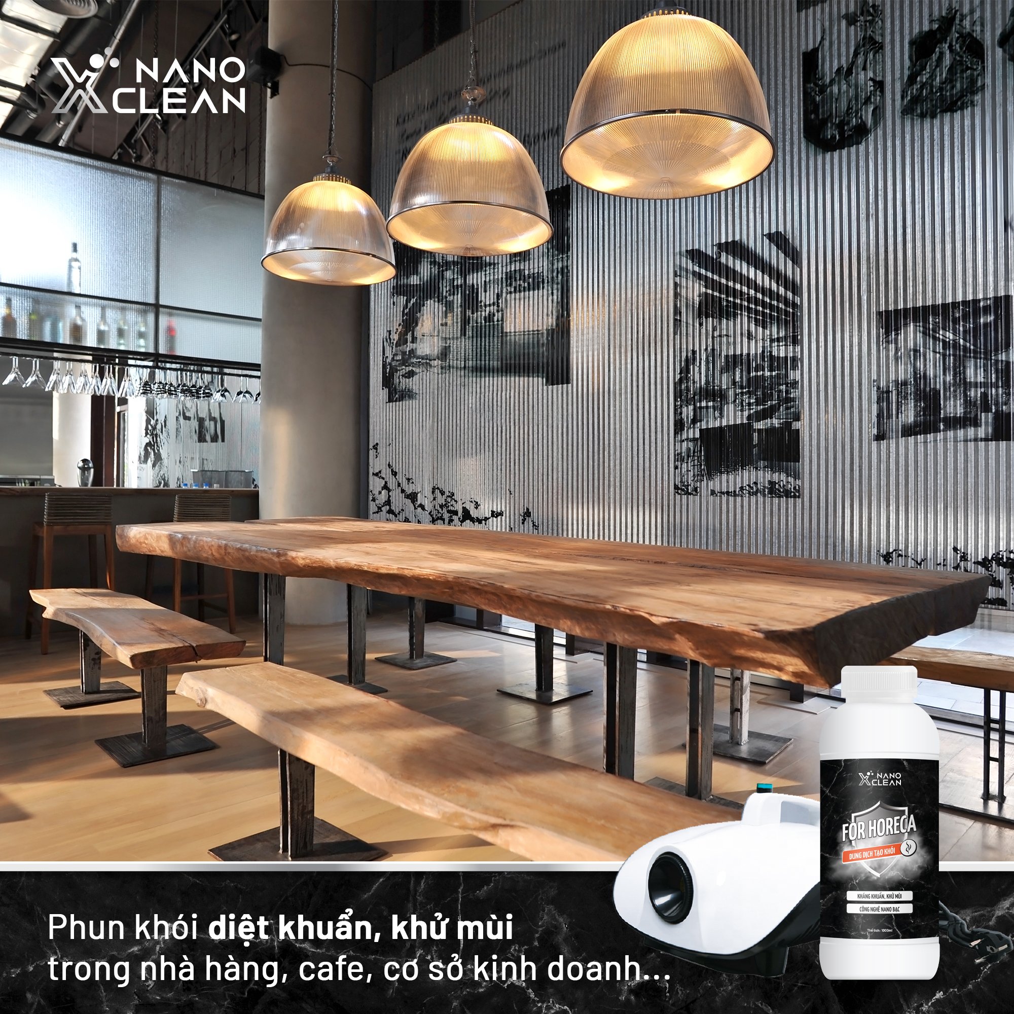 Khử mùi ô tô Nano Xclean For Horeca- Phun khói diệt Khuẩn Khử Mùi ô tô, Không Gian Nhà Ở, Văn Phòng Khử Mùi Hôi, Mùi mốc, Mùi Bếp (AHTC)