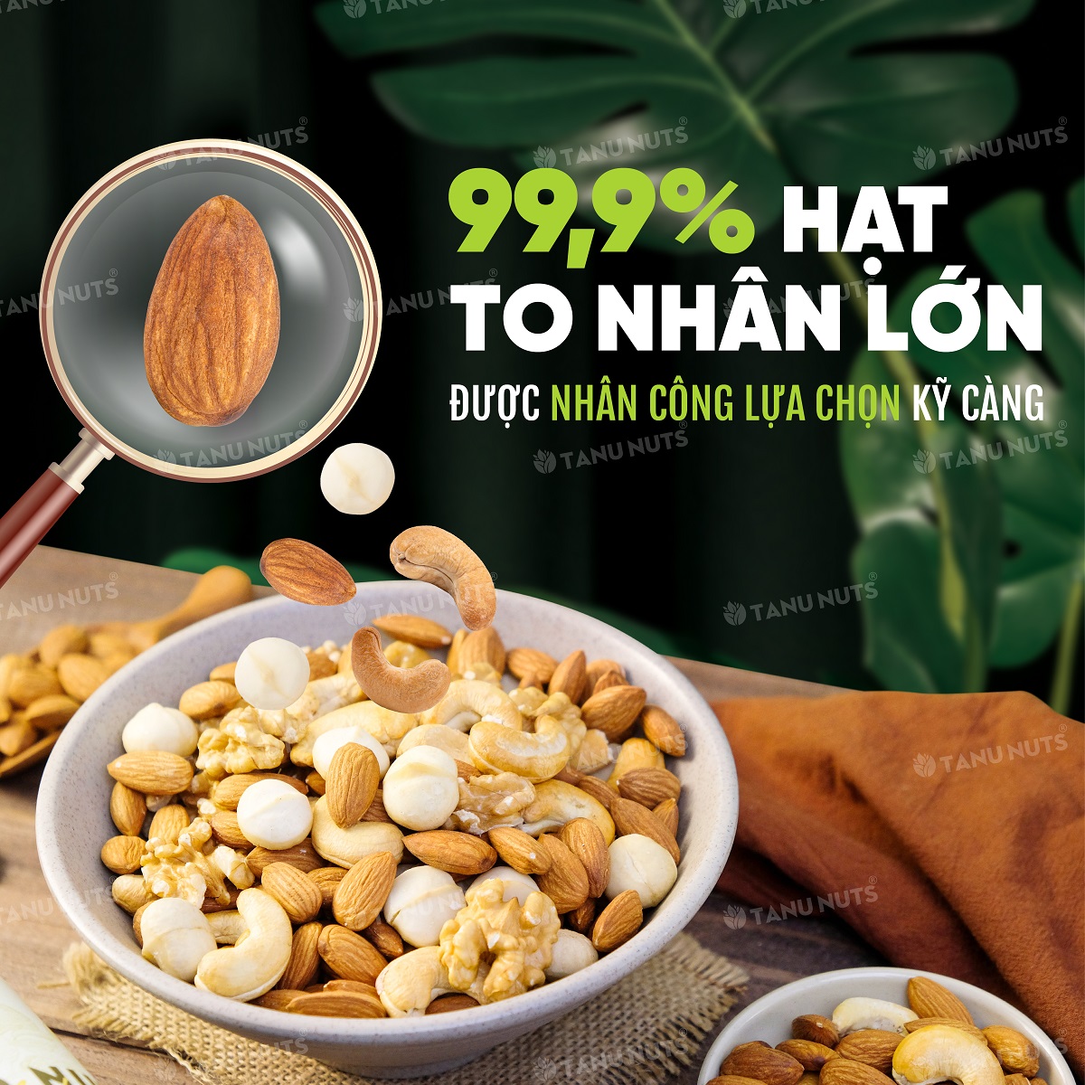 Hạt dinh dưỡng mix 4 TANU NUTS hũ 350gr/500gr, ngũ cốc granola mix hạt dinh dưỡng cho bà bầu.