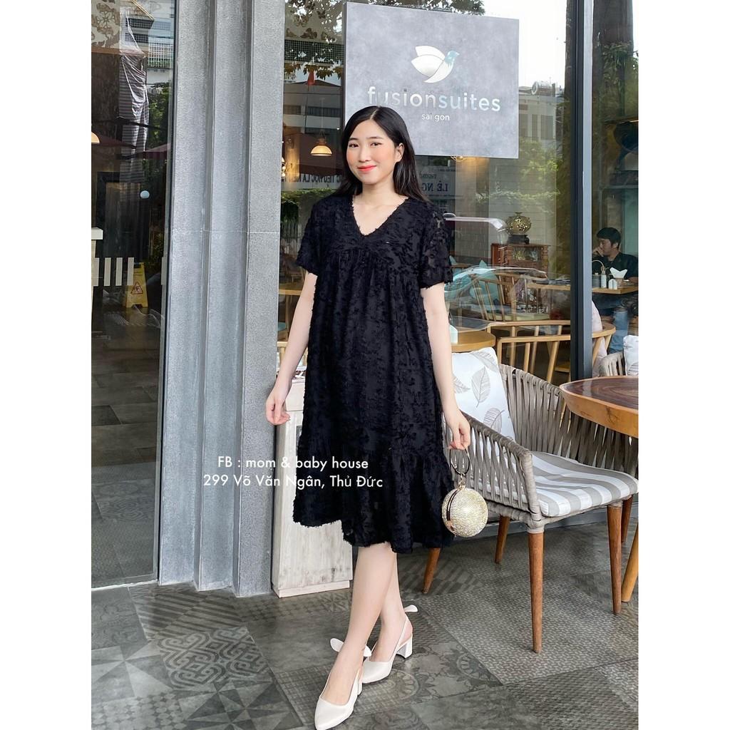 Váy bầu thời trang Aidenshop đầm bầu thiết kế dáng dài babydoll