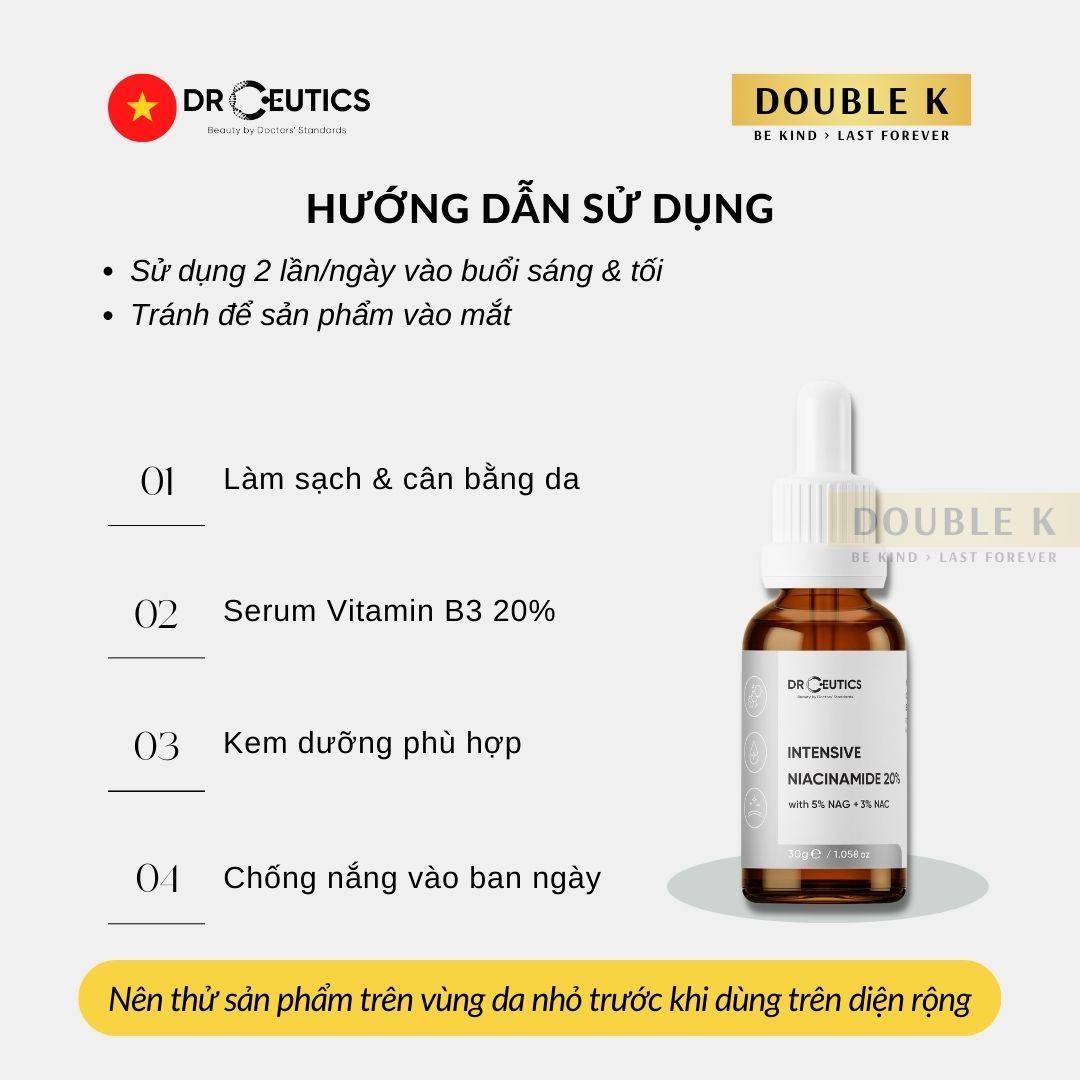 Hình ảnh DrCeutics Intensive Niacinamide 20% - Serum Sáng Da, Tăng Cường Hàng Rào Bảo Vệ Da - Double K