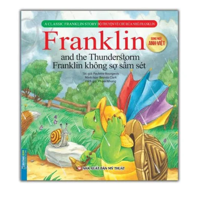 Hình ảnh Sách - Bộ truyện về chú rùa nhỏ Franklin - Franklin không sợ sấm sét (song ngữ Anh-Việt)