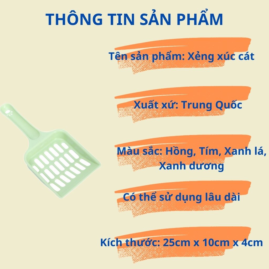 Xẻng xúc cát vệ sinh cho mèo, chắc chắn, an toàn