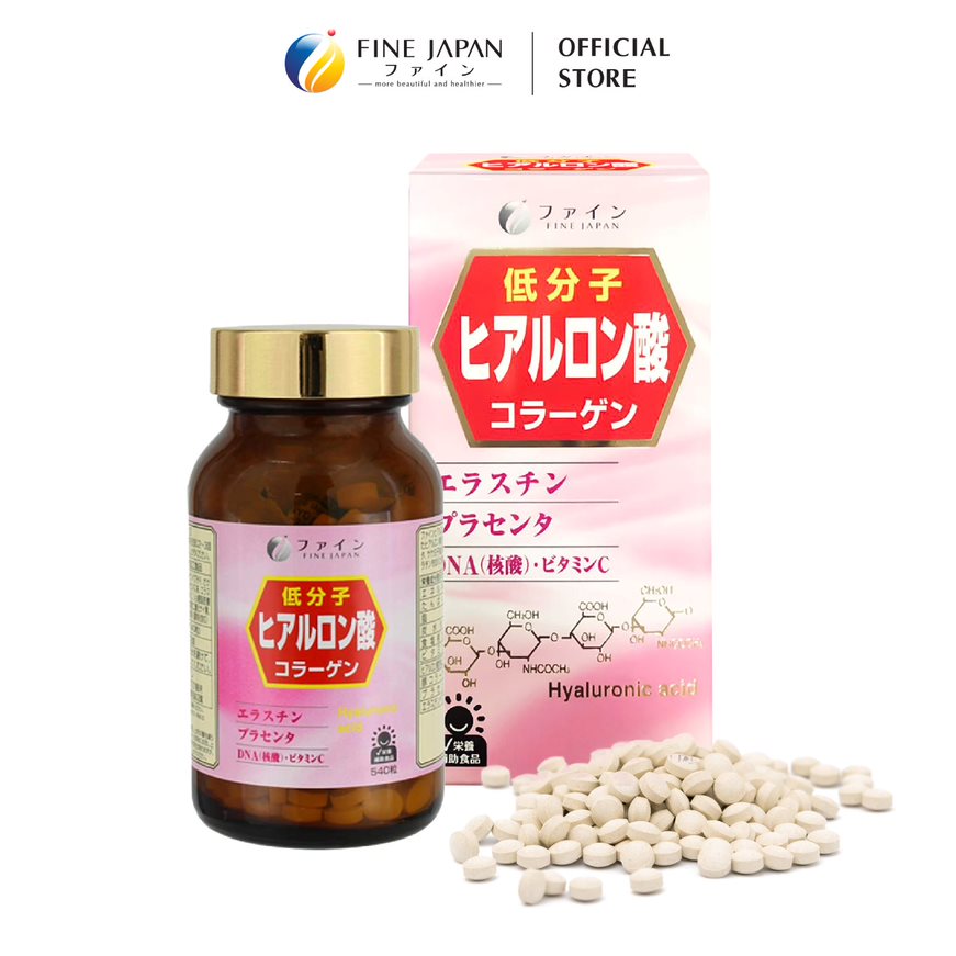 Viên uống Hyaluron & Collagen FINE JAPAN giúp đẹp da, ngăn ngừa lão hoá 81g