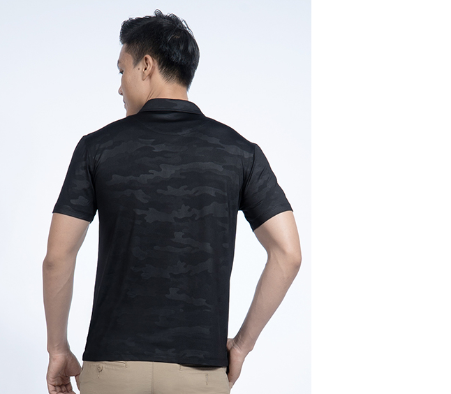 Áo thun Polo nam Novelty màu đen in họa tiết NATMMDMPSR190199N