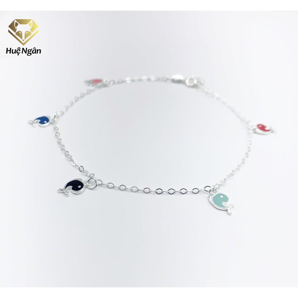 Lắc chân bạc Ý 925 Huệ Ngân- Cá heo vui vẻ JL039