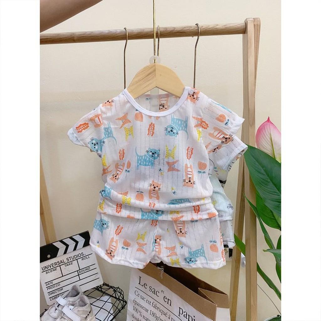 Bộ cotton giấy cho bé trai gái sơ sinh loại cộc tay cài vai đẹp từ 3-14kg giao màu ngẫu nhiên – BCT13