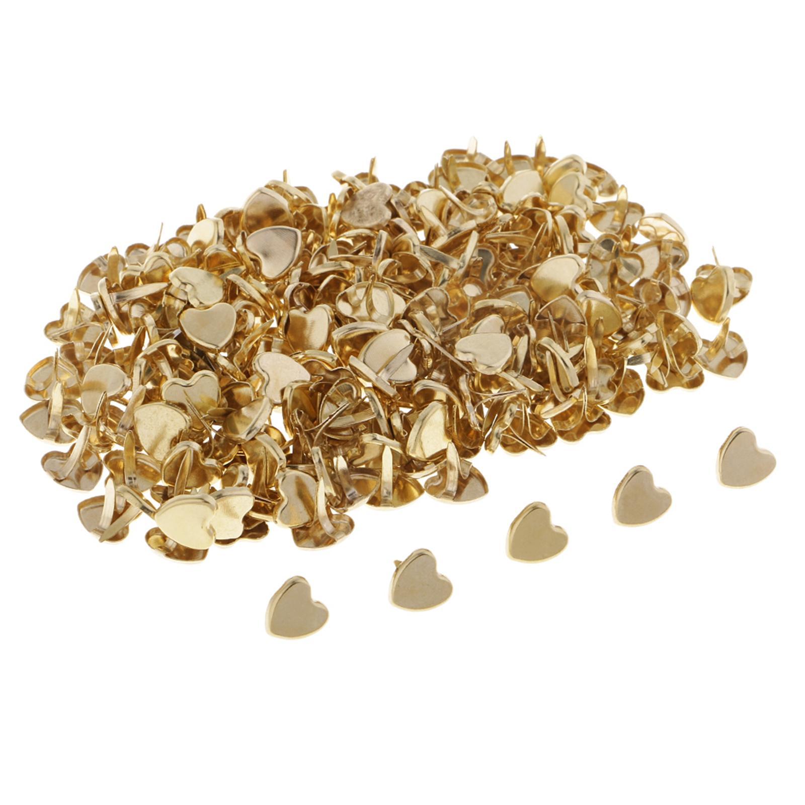 50Pcs Heart Shaped Mini Brads Decorative Paper Fasteners for Scrapbook