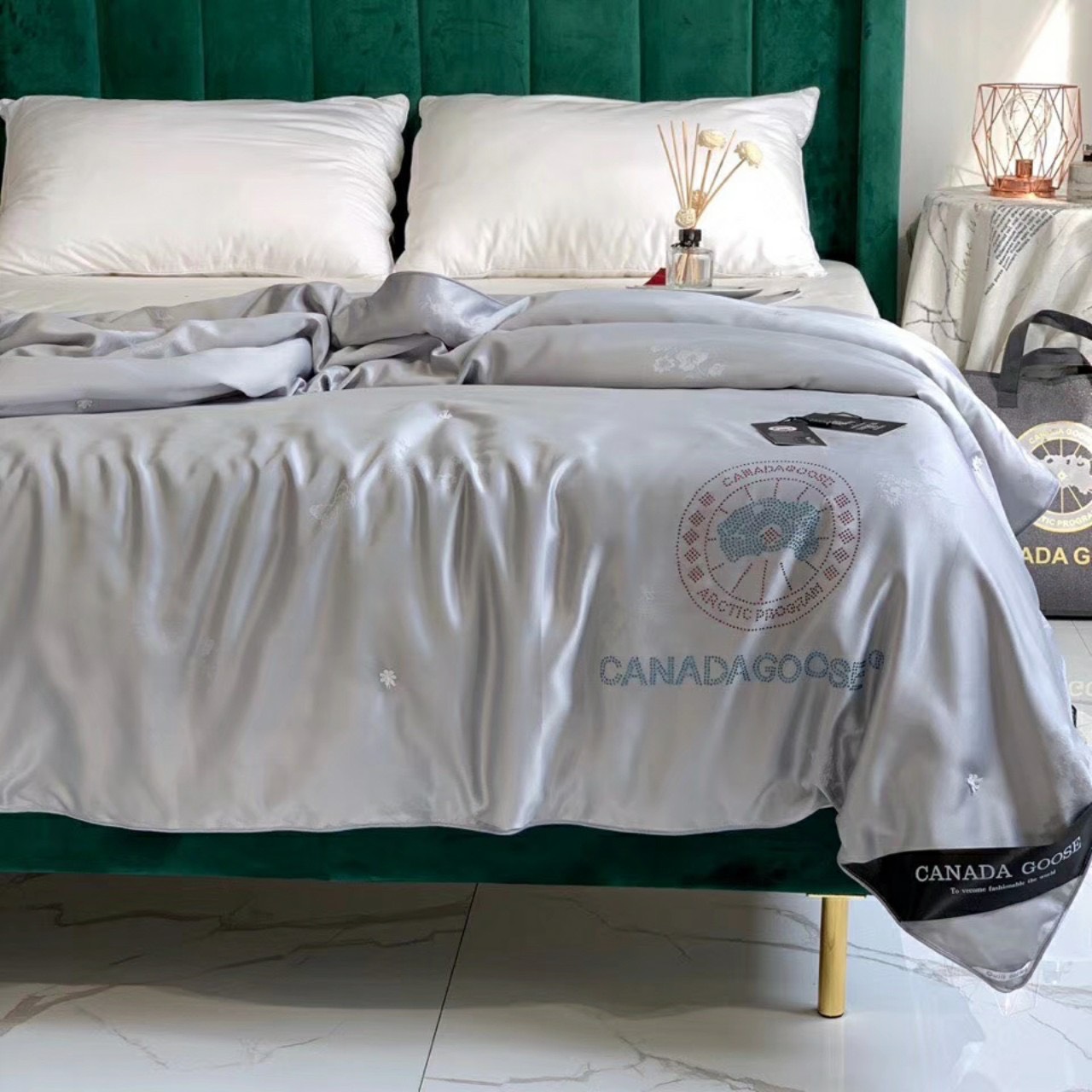 CHĂN HÈ LỤA TENCEL CANADA CAO CẤP 2MX2M3 MÀU GHI