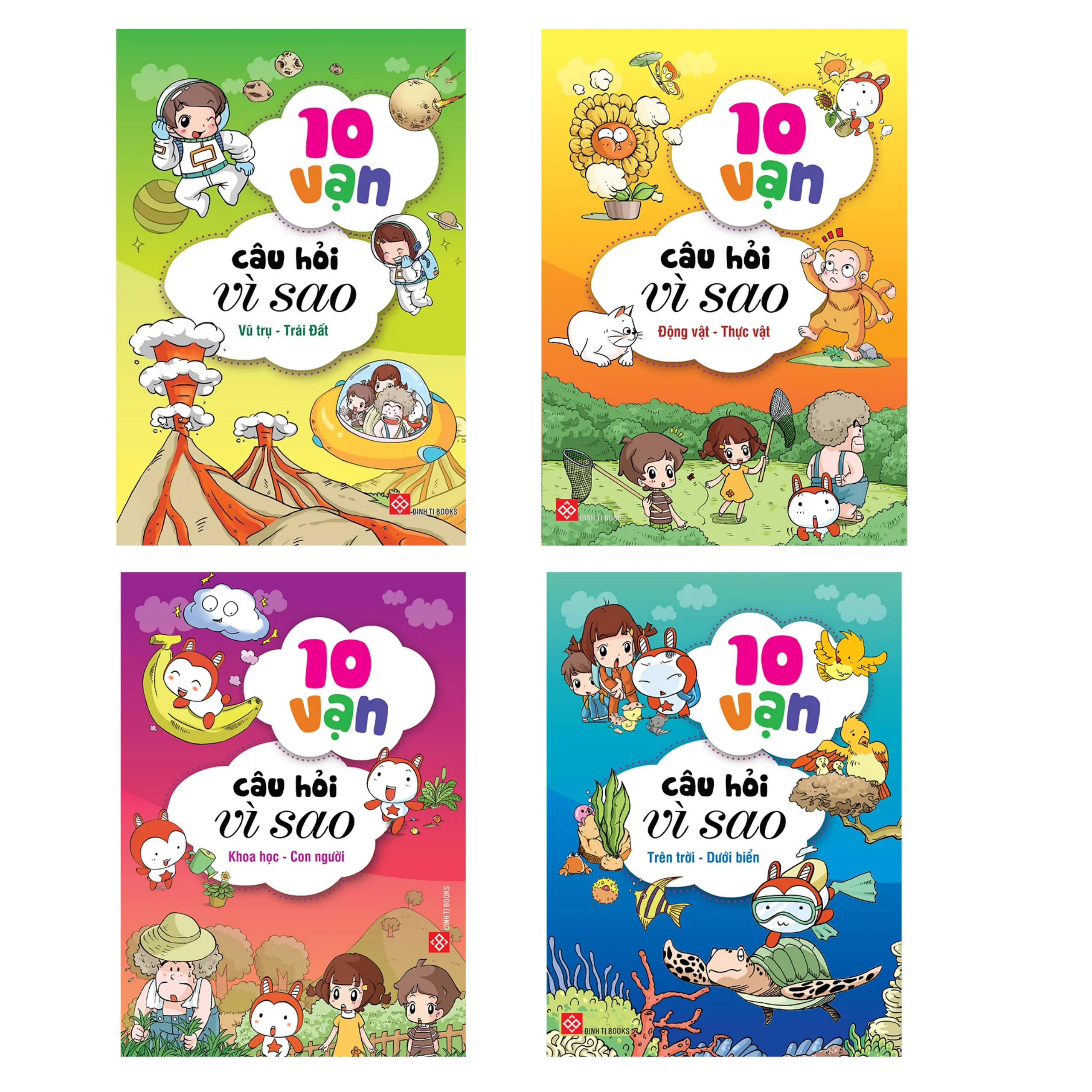 Combo trọn bộ 10 Vạn Câu Hỏi Vì Sao TRÊN TRỜI - DƯỚI BIỂN 4T+ KHOA HỌC - CON NGƯỜI 5+ ĐỘNG VẬT - THỰC VẬT 5T+VŨ TRỤ - TRÁI ĐẤT 4T/ Giúp bé phát triển tư duy, khám phá học hỏi/Tặng kèm poster An toàn cho con Yêu