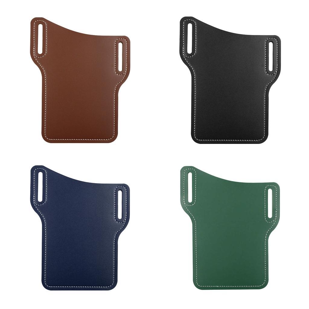 Men Waist Phone Bag PU Purse Loop Belt Multipurpose Case Brown